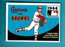 1971 Fleer LAUGHLIN WORLD SERIES 1944 Cardinals v. Browns  #42 BLACK BACK EXMT