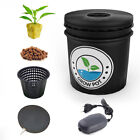 Hydroponic Grow Pot Bucket Deep Water Culture Complete - Black - 5 gallon