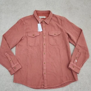 Camisa manta grande Outerknown para hombre roja lisa 100 % algodón orgánico franela - Imagen 1 de 11