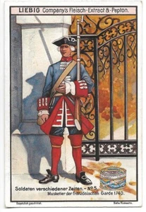 Soldaten Soldat - Garde 1740 - Chromo Liebig - Trade card - Imagen 1 de 2