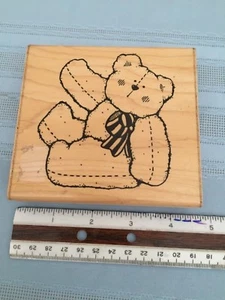 *EUC* DOTS - Benson Bear - Large Wood Mounted Rubber Stamp - Crafts - FREE SHIP - Picture 1 of 5