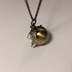 Golden Snitch Ball Locket Necklace - Long Chain