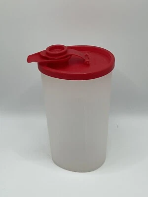 Tupperware Shaker Ölprinz Schüttelbecher Tropfgenau Kännchen Essig Öl 500 ml Rot - Bild 1 von 2