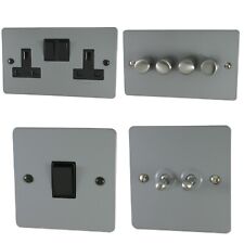 Flat Plate Light Grey FLGB Light Switches, Plug Sockets, Dimmers, Cooker Fuse