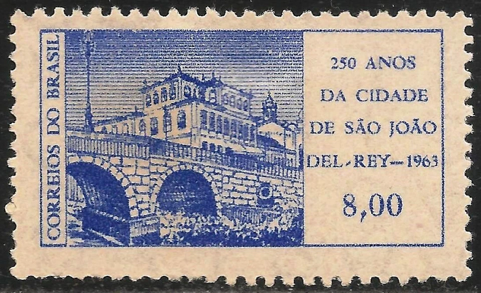 Brazil #970 (A486) VF MINT - 1963 8cr Sao Joao del Rei, 250th Anniversary  (A) - Image 1 of 1