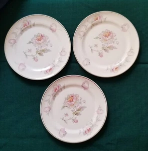 SET OF 3 AMERICAN LIMOGES SILVER MOON 6 3/8-inch BREAD PLATES PLATINUM TRIM - Picture 1 of 7