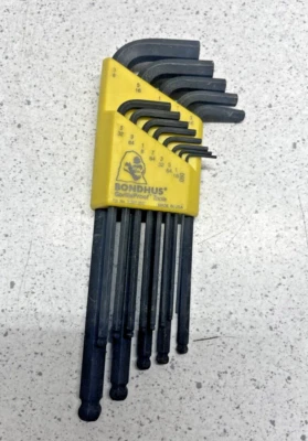 Bondhus 10937 Hex Key Wrench Set Sizes .050-3/8" Set of 13 (Pre-owned) - Image 1 of 4