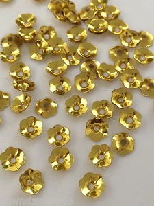 Sequins 6mm Bright Classic Gold Metallic Flower Cup Choose Pack Size - Picture 1 of 2
