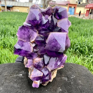 14.88LB Natural amethyst Cluster Quartz Crystal backbone mineral Specimen Healin - Picture 1 of 11