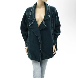 Giacca Free People nuova con etichette We The Free Loui Cardi oversize blu intenso verde acqua media - Foto 1 di 20