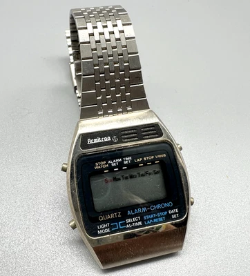 Reloj Pulsera ARMITRON De Colección Cuarzo Alarma Cronógrafo Plateado 40/6174-5 M199 - No Funciona Foto 1 de 4