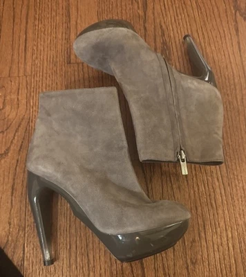Jil Sander Gray Suede Platform Booties Ankle Boots 36.5 6.5 - Image 1 of 4