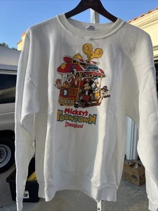 Vintage 80s Mickey's ToonTown DisneyLand Jolly Trolley SweatShirt Adult Size XL - Picture 1 of 19