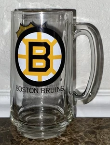 Vintage 1970er Boston Bruins Hockey NHL Schild Logo Bier Glas Becher 5,5" - Bild 1 von 2