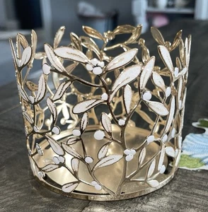 Bath & Body Works Portacandele grande ORO BIANCO VISCHIO 3 stoppini - Foto 1 di 3