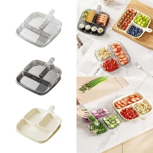 2 Pieces Divided Plates Divided Platters Multipurpose Reusable Stackable Party - Picture 1 of 22