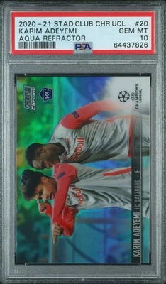 Karim Adeyemi 2020-21 Topps Stadium Club Aqua Refractor /199 PSA 10 Rookie RC - Image 1 of 2
