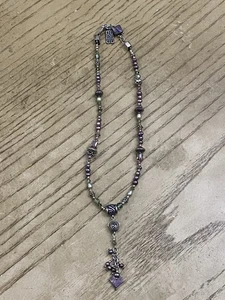 Tres Jolie Sterling Silver 925 Designer Signed Pearls And Crystal Necklace 16” - Picture 1 of 3