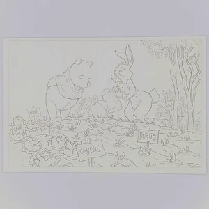 Winnie Puuh Postkarte Hase Otona keine Nurie Erwachsene Färbung Disney Milne #12 - Bild 1 von 2
