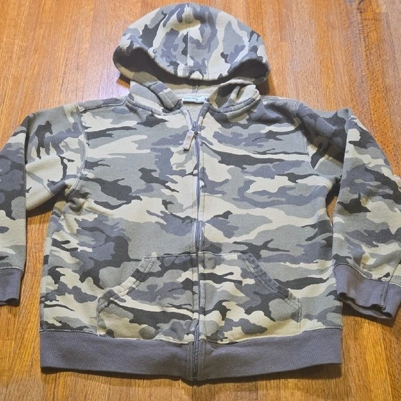 Greendog Kids 7X Sudadera con Capucha Verde Camuflaje Cremallera Completa Bolsillo Cordón Mezcla de Algodón Foto 1 de 4