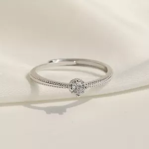 925 Sterling Silver Crystal Adjustable Ring Fashion Women Girls Jewellery Gift - Picture 1 of 6