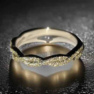 2Ct Round Cut Lab-Created Diamond Twisted Band Ring 14k White Gold Plated Silver - Picture 1 of 9