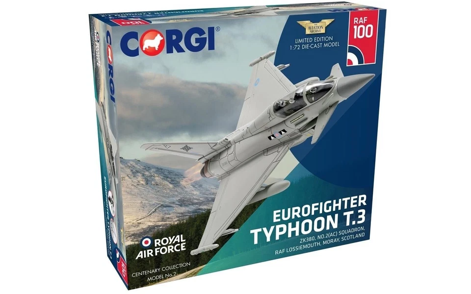 Corgi AA36409 1/72 Eurofighter Typhoon T3 ZK380 II(AC) Squadron - 100 Years of t - Image 1 of 3