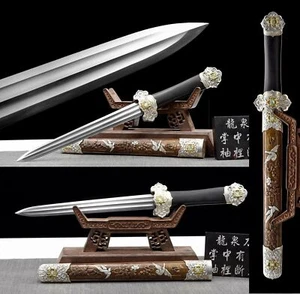 Espada corta de kung fu de alta calidad muy afilada hoja de acero de Damasco Wushu Jian - Imagen 1 de 8