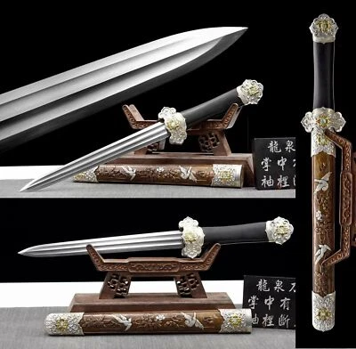 Very Sharp Top Quality Kung Fu Short Sword Fold Damascus Steel Blade Wushu Jian - Image 1 of 4