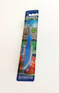 ORAL B Stages 3 -TOOTHBRUSH 5 - 7 YRS Disney CARS BLUE & SILVER TONGUE CLEANER - Picture 1 of 3