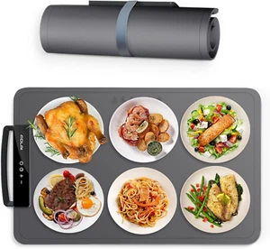 Portable Electric Warming Tray,Food Warming Mat with Adjustable Temperature, Sil - Picture 1 of 8