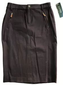 Lauren Ralph Lauren Bleistiftrock 2 schokobraun Stretch gerade knielang - Bild 1 von 9