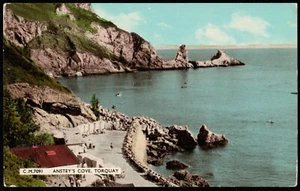 Anstey's Cove Torquay Devon Thunder & Clayden Postcard - Picture 1 of 2