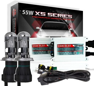 H4 9003 55W 5000K White BI-XENON High Low Dual Beam Conversion HID Kit w Relay - Image 1 of 4