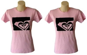 2 x VINTAGE ROXY LADIES BOX LOGO T SHIRT SIZE 12 PINK NEW RARE LAST FEW - Picture 1 of 1