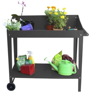 Greenlife Potting Bench Table Charcoal 100 x 55 x 101cm Folded Top Edges New - Picture 1 of 1