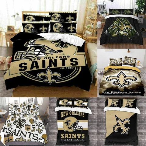 New Orleans Saints 3 Pieces Bedding Set Pillowcases Quilt/Duvet/Comforter Cover Cover