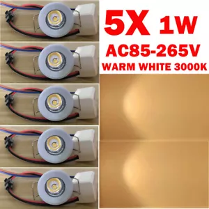 5PC AC85-265V Warm White 3000K Recessed LED Ceiling Down Light Lamp & Driver US - Picture 1 of 14