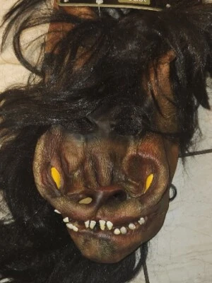 Scary Halloween Mask With Hair Beast. Brand New - Image 1 of 4