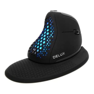 DeLUX Seeker Wireless Ergonomic Vertical Mouse with OLED Screen BT and USB Re... - Picture 1 of 8