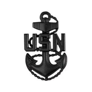 REGULATION CHIEF PETTY OFFICER CPO E-7 BLACK CAP DEVICE PIN US NAVY ENLISTED - Picture 1 of 12