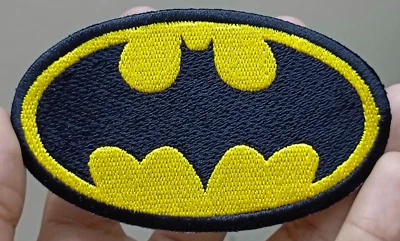 DC Comics Batman Logo Iron On Patch - Sew Patch - Embroidered Patch 4"x2.3" - Image 1 of 4