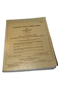 Rare 1982 State Maps Household Goods Carrier's Bureau Mileage Guide NO 12 - Picture 1 of 7