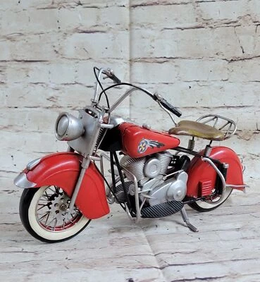 1956 RED 1:8-SCALE Detailed Handcrafted Motorcycle Decoration - Image 1 of 4