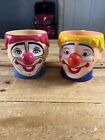 Lot of 2 Vintage Circus Clown Mug Ringling Bros Plastic Mugs Cups EUC