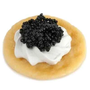 Display Fake Food Prop Cracker With Caviar Hors d'oeuvre - Picture 1 of 1