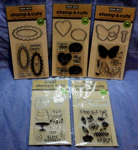 Hero Arts Stamp & Cuts Lot of 5 packs: flowers/birthday/tags/butterfly/hearts - Picture 1 of 3