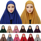 Muslim Women Modal Hijab One Piece Hat Instant Head Wrap Pull On Headscarf Shawl