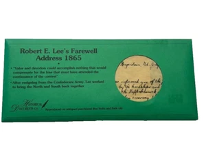 Robert E Lee's Farewell Address 1865 on Antiqued Parchment Paper - Picture 1 of 2