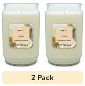 (2 pack) Mainstays Vanilla Scented Single-Wick Large Glass Jar Candle, 20oz - Picture 1 of 9